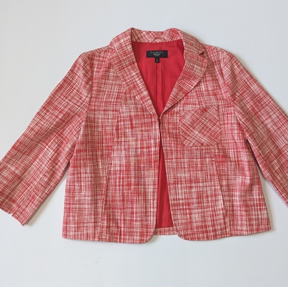 Talbots Jackets & Blazers - Talbots Cropped Linen Blend Blazer, 8P